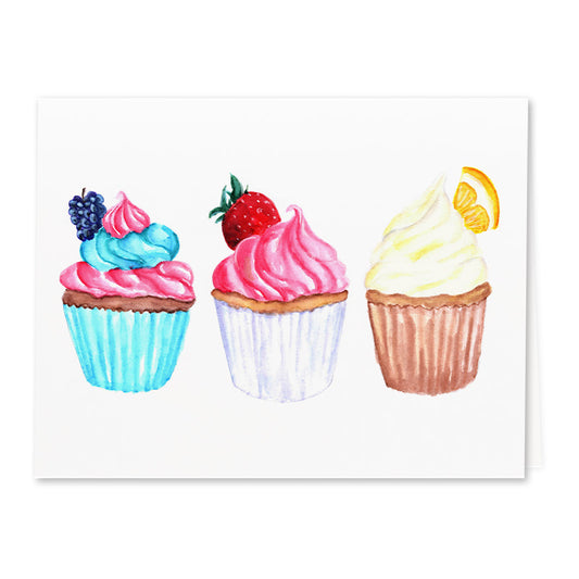 Fruit Cupcakes Birthday Cards